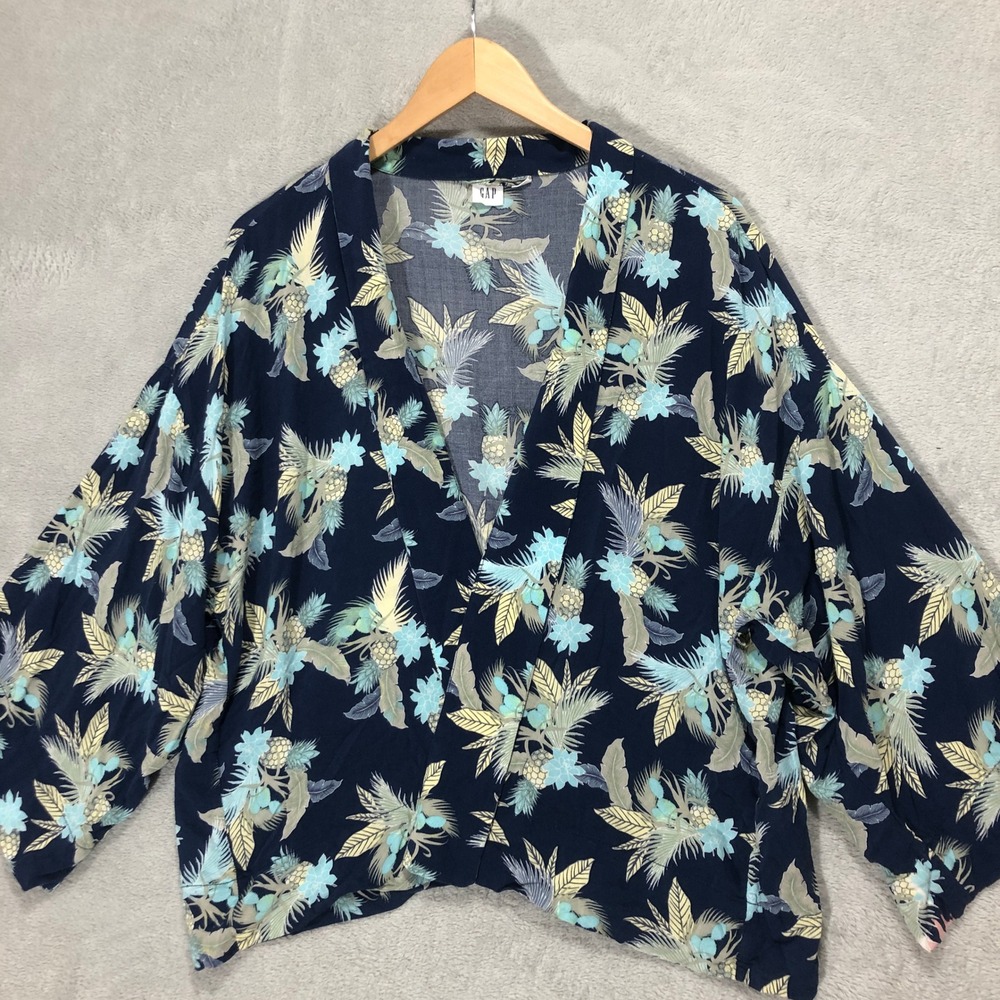GAP Kimono Cardigan Floral Print Open Front Cover Up Top L/XL‎
